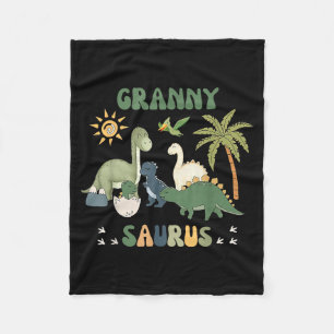 Grannysaurus T Rex Dinosaur Granny Saurus Family M Fleece Blanket