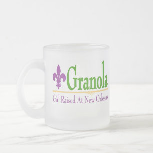 Granola, Girl Raised At NOLa Frosted Glass Coffee Mug