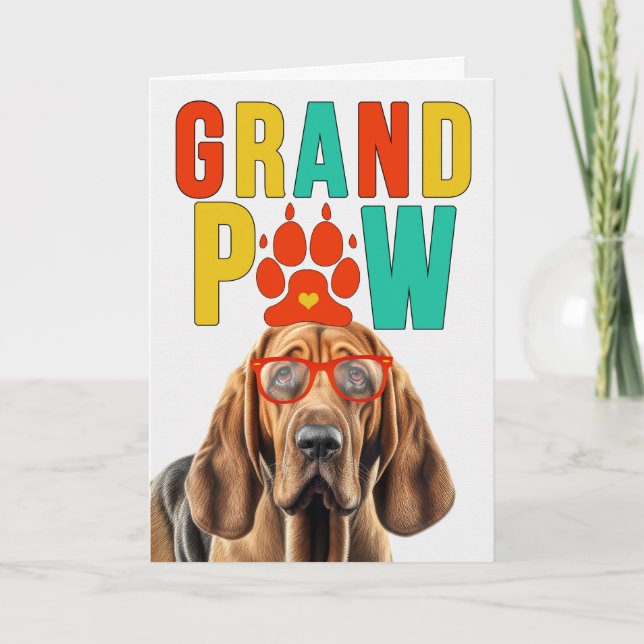 GranPAW Bloodhound Dog Funny Grandparents Day Holiday Card (Front)