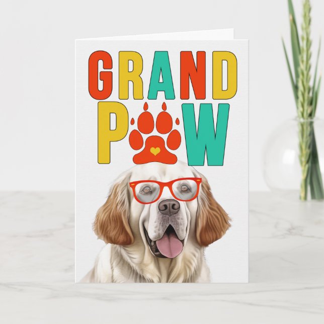 GranPAW Clumber Spaniel GrandDOG Grandparents Day Holiday Card (Front)