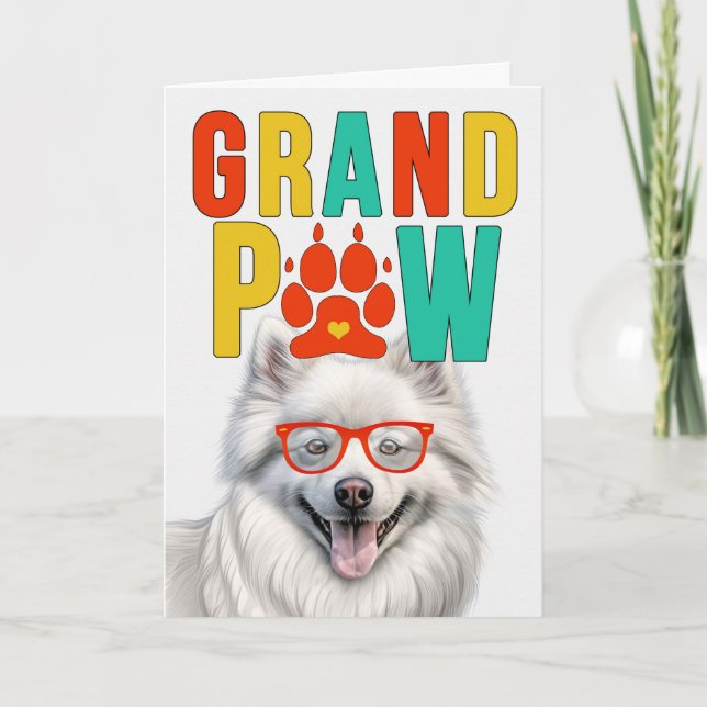 GranPAW Eskie Dog Funny Grandparents Day Holiday Card (Front)