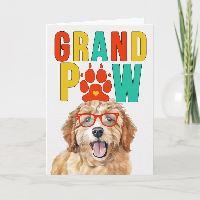 GranPAW Goldendoodle DOG Funny Grandparents Day Holiday Card (Front)