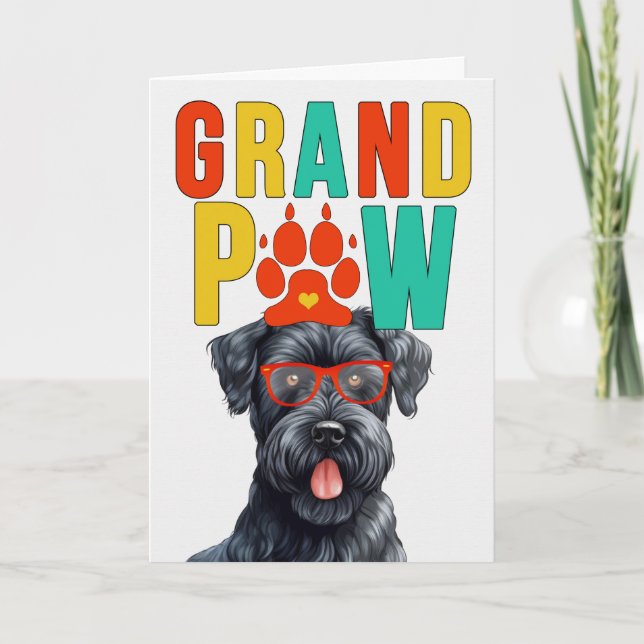 GranPAW Kerry Blue Terrier Funny Grandparents Day Holiday Card (Front)