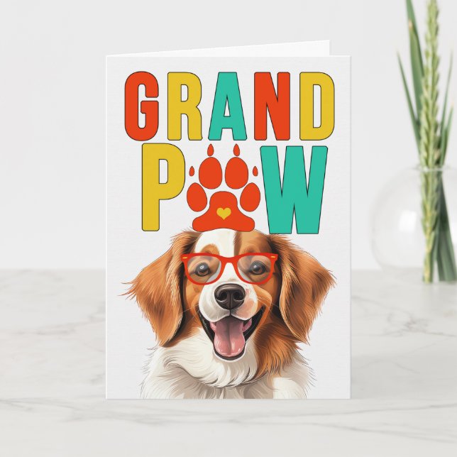 GranPAW Kooikerhondje DOG Funny Grandparents Day Holiday Card (Front)