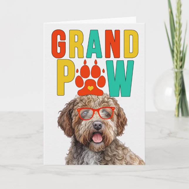 GranPAW Lagotto Romagnolo Funny Grandparents Day Holiday Card (Front)