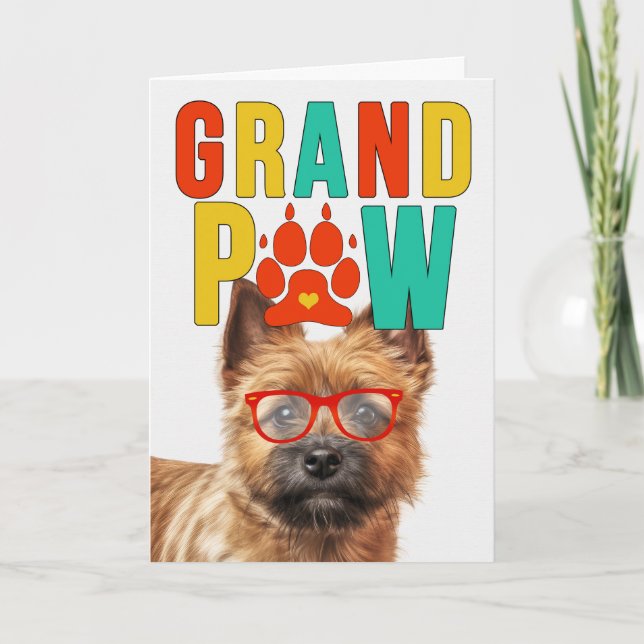 GranPAW Norwich Dog Funny Grandparents Day Holiday Card (Front)