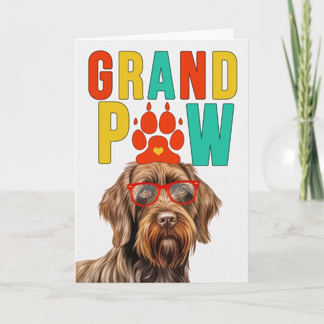 GranPAW Pointing Griffon Funny Grandparents Day Holiday Card (Front)