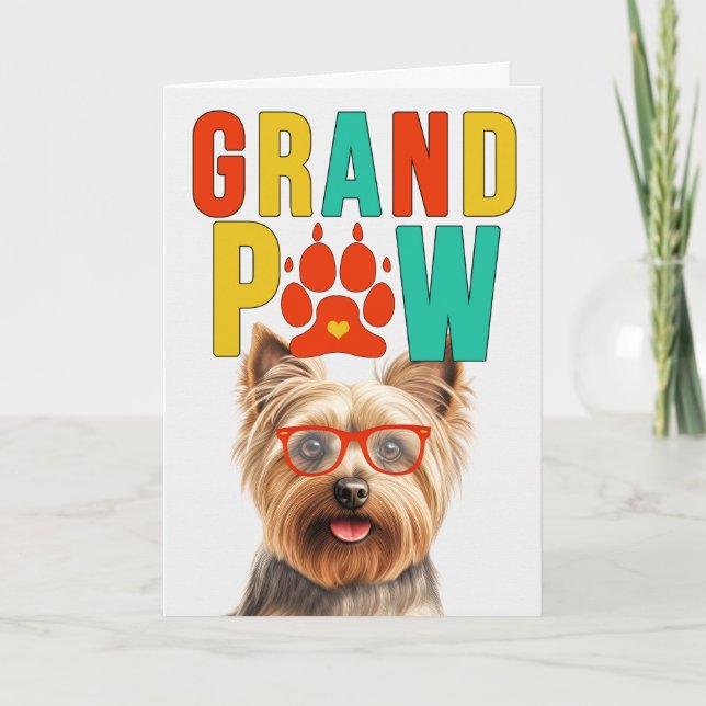 GranPAW Silky Terrier Dog Funny Grandparents Day Holiday Card (Front)