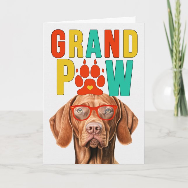 GranPAW Vizsla Dog Funny Grandparents Day Holiday Card (Front)