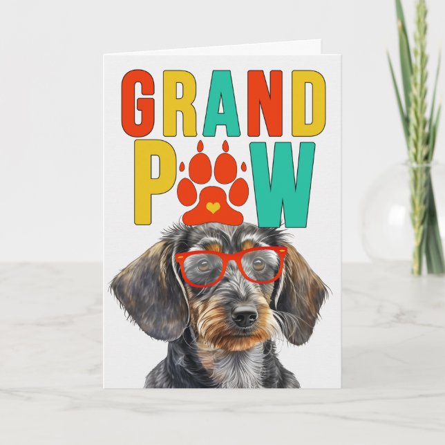 GranPAW Wirehair Dachshund DOG Grandparents Day Holiday Card (Front)