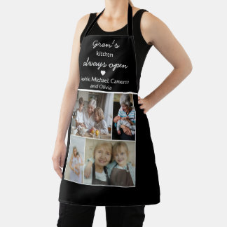 Gran's Kitchen Always Open Black And White Photos Apron