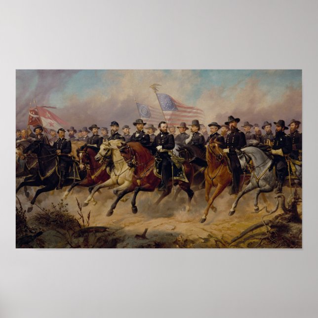 Grant and His Generals Painting Poster (Front)