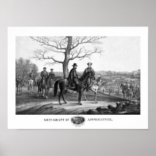 Grant And Lee At Appomattox -- Civil War Poster