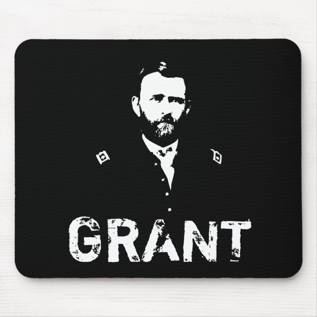 Grant -- Black and White Mouse Mat (Front)