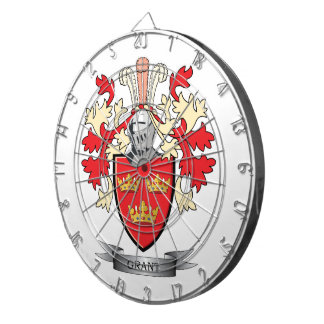 Grant Family Crest Coat of Arms Dartboard