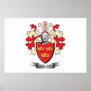Grant Family Crest Coat of Arms Poster