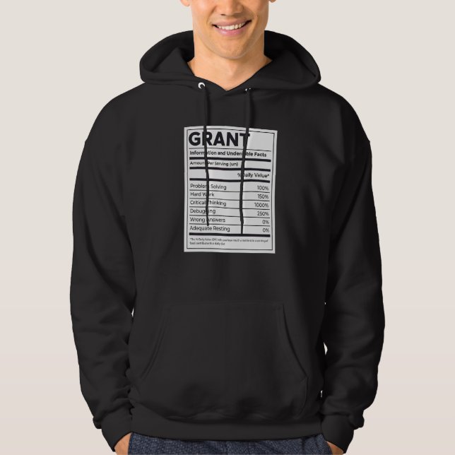 Grant Nutrition Information Problem Solving Hard W Hoodie (Front)