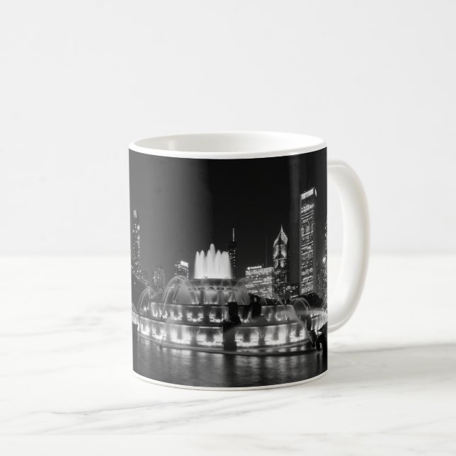 Grant Park Chicago Grayscale Coffee Mug (Front Right)