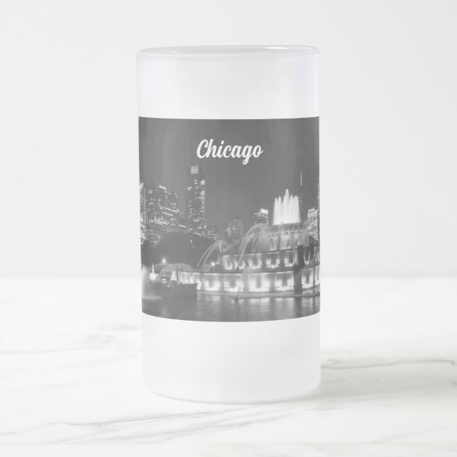 Grant Park Chicago Grayscale Frosted Mug (Center)