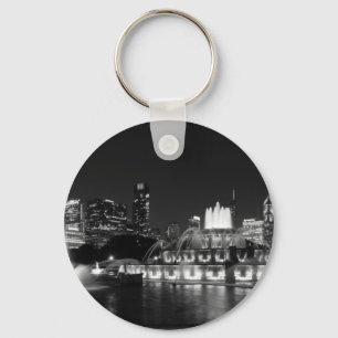Grant Park Chicago Grayscale Key Ring