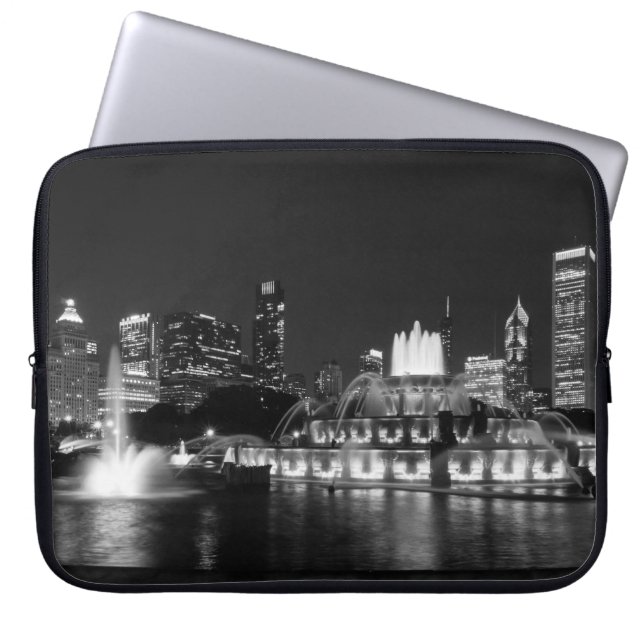 Grant Park Chicago Grayscale Laptop Sleeve (Front)