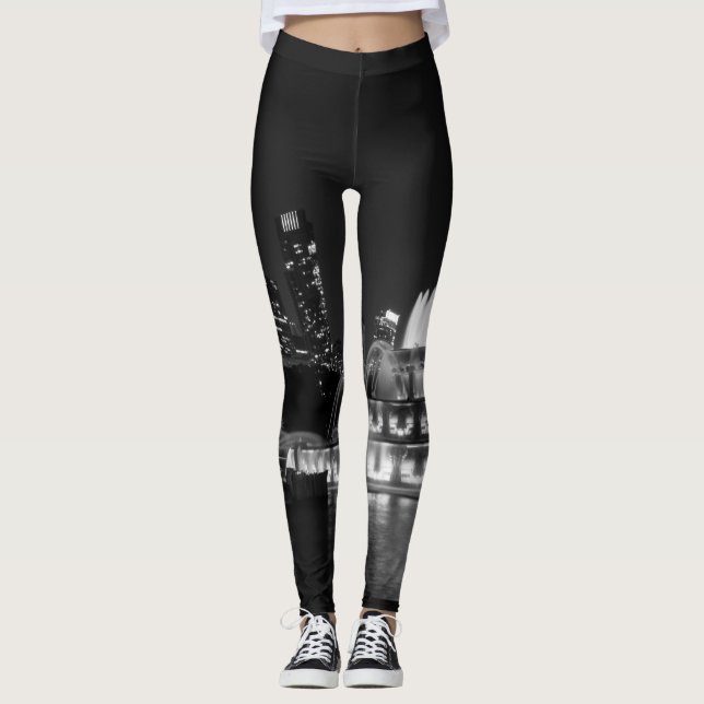 Grant Park Chicago Grayscale Leggings (Front)