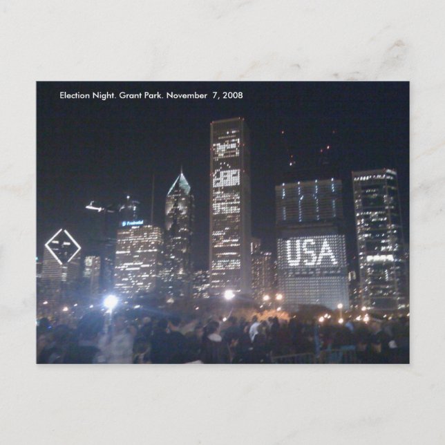 Grant Park. Election Night Postcard (Front)