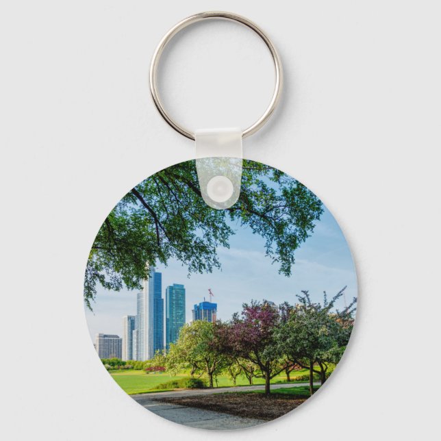 Grant Park Morning Walk Key Ring (Front)