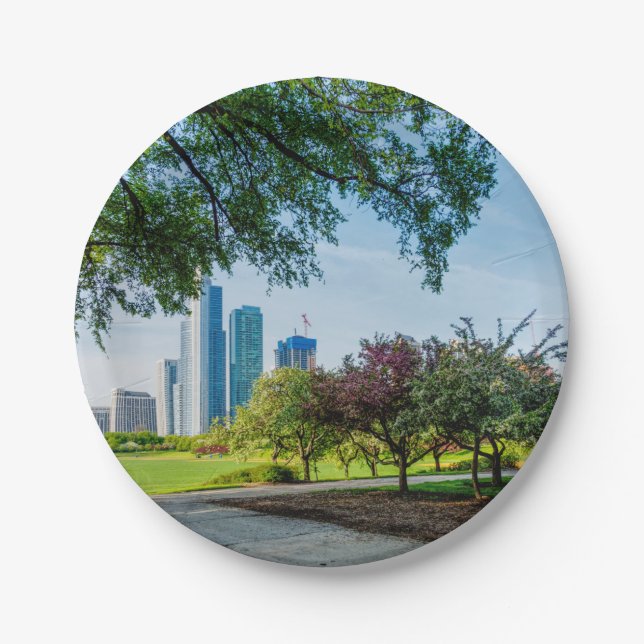 Grant Park Morning Walk Paper Plate (Front)