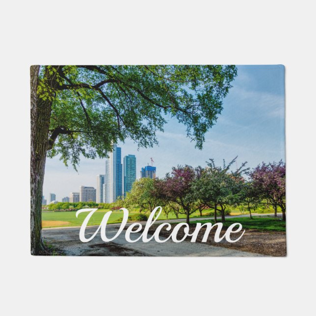 Grant Park Morning Walk Welcome Doormat (Front)