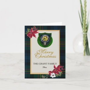 Grant Scottish Clan Tartan & Crest Card