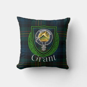 Grant Scottish Clan Tartan & Crest Cushion