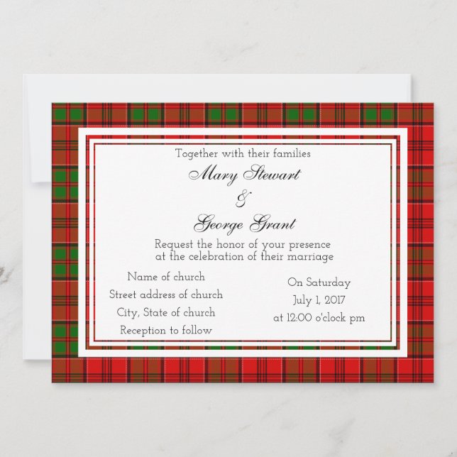 Grant Scottish Wedding Invitation (Front)