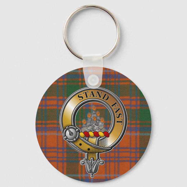 Grant Tartan & Badge Key Ring (Front)