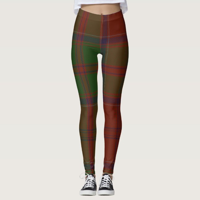 Grant Tartan Clan Plaid Leggings (Front)
