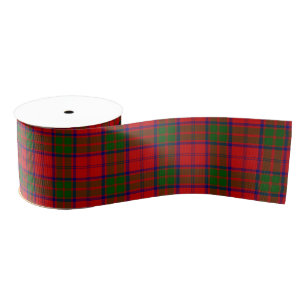 Grant tartan red green plaid grosgrain ribbon