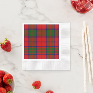 Grant tartan red green plaid napkin