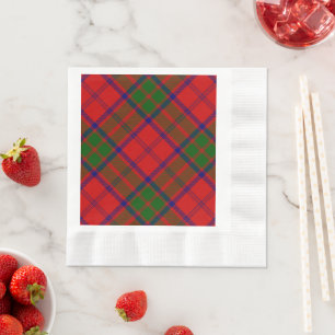 Grant tartan red green plaid napkin
