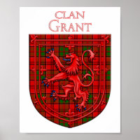 Grant Tartan Scottish Plaid Lion Rampant
