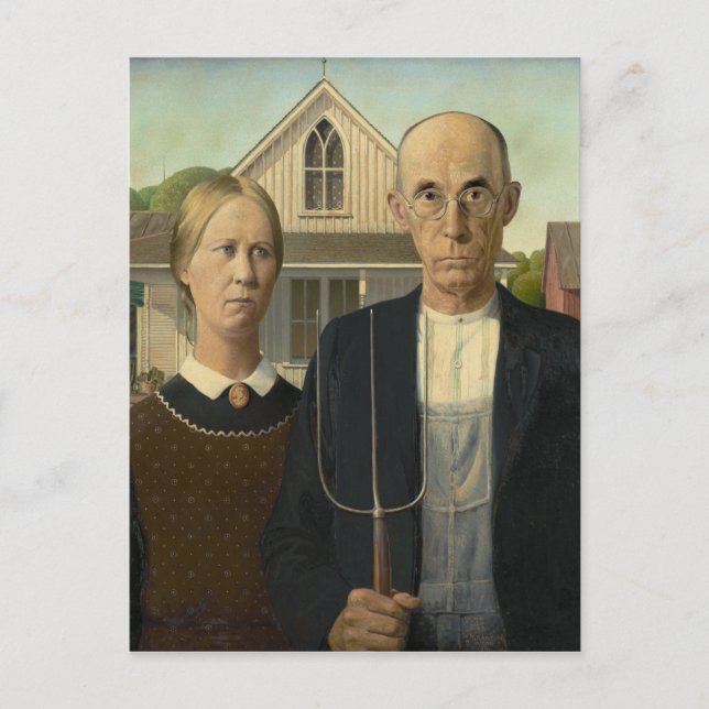 GRANT WOOD - American gothic 1930 Postcard (Front)