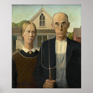 GRANT WOOD - American gothic 1930 Poster