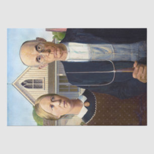 Grant Wood   American Gothic (1930) Tissue Paper