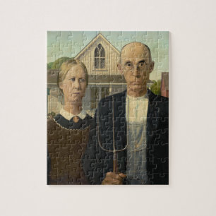 Grant Wood - American Gothic Jigsaw Puzzle
