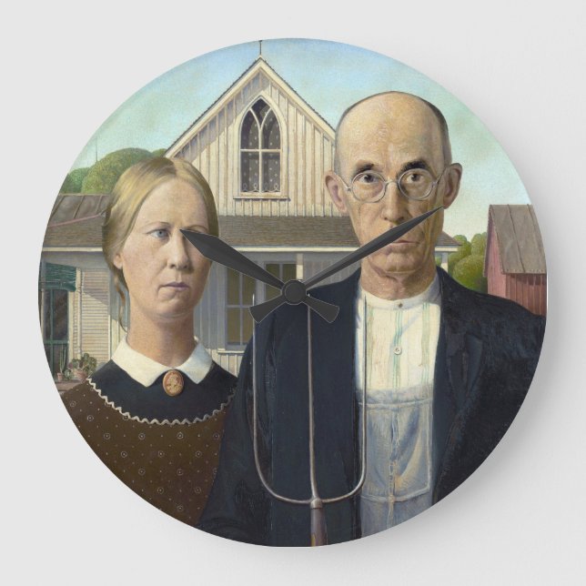 Grant Wood “American Gothic” Large Clock (Front)