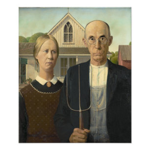Grant Wood - American Gothic Photo Print