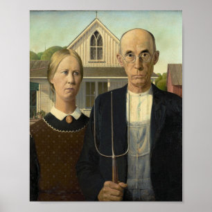 Grant Wood - American Gothic Poster
