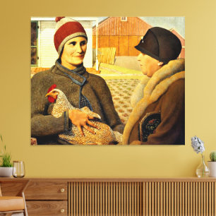 Grant Wood - Appraisal, fine art painting Canvas Print