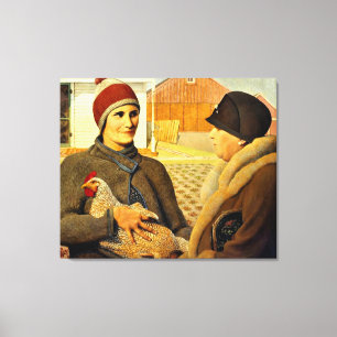 Grant Wood - Appraisal, fine art painting, Canvas Print
