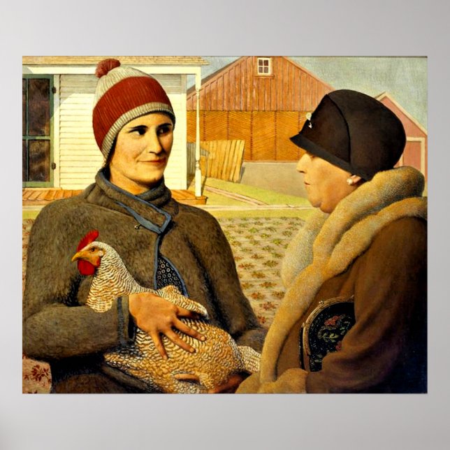 Grant Wood - Appraisal, fine art painting Poster (Front)