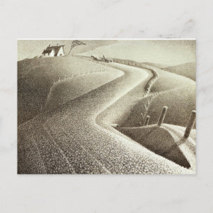 Grant Wood artwork, March Postcard